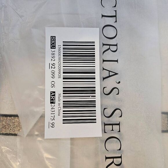 Victoria's Secret tote, cream with gold accents. - Picture 4 of 4